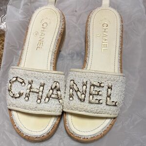Chanel Women's  Slide Sandals sz 37/5